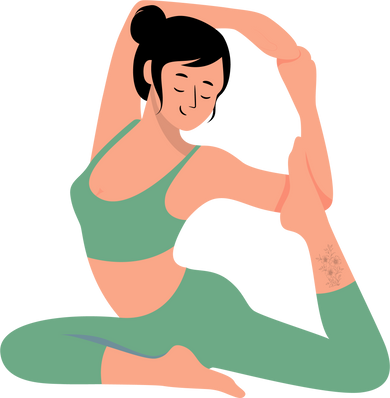 Young Asian woman doing yoga exercise.